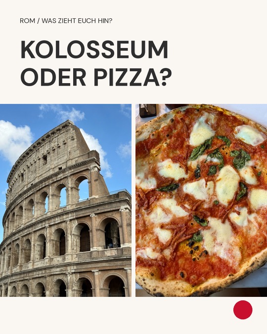 Instagram-Beitrag: Kolosseum oder Pizza? (öffnet Instagram in neuem Tab)
